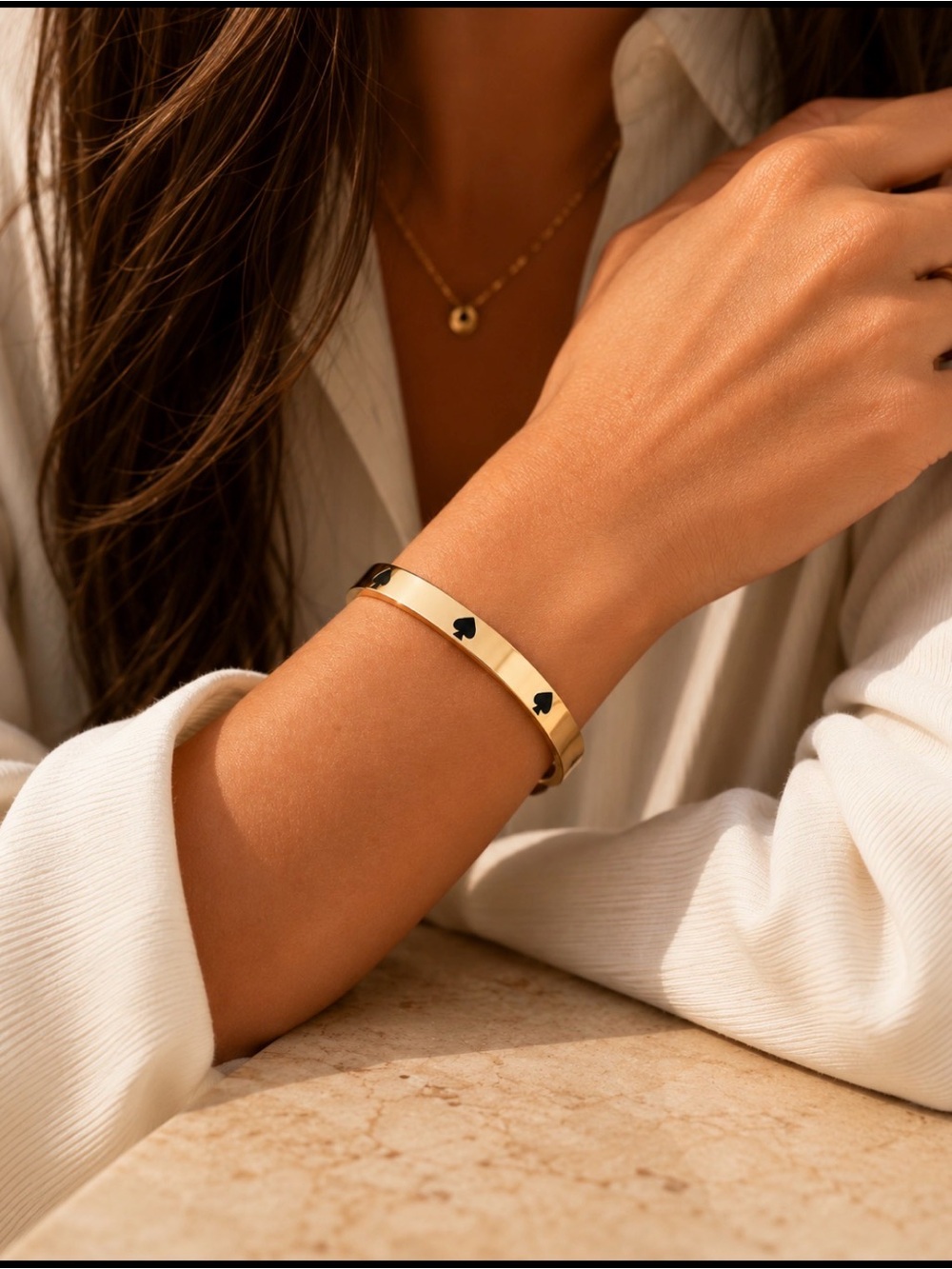 Kate Spade Gold and Black Bangle Bracelet
